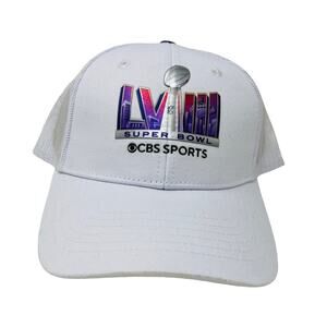 NEW! Superbowl LVIII 2024 CBS News Promo Hat Cap Snapback White